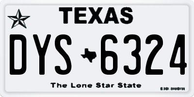 TX license plate DYS6324