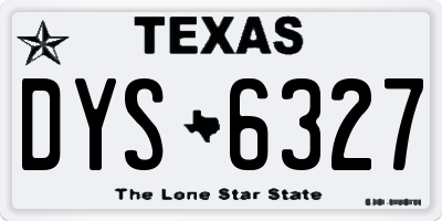 TX license plate DYS6327