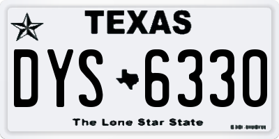 TX license plate DYS6330