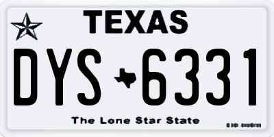 TX license plate DYS6331