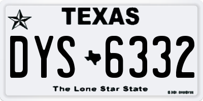 TX license plate DYS6332