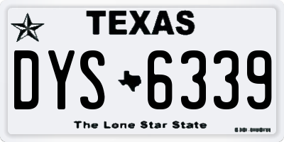 TX license plate DYS6339