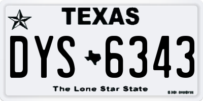 TX license plate DYS6343