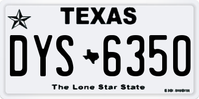 TX license plate DYS6350