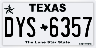TX license plate DYS6357