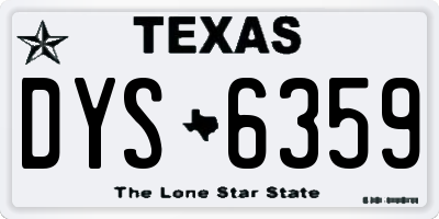 TX license plate DYS6359
