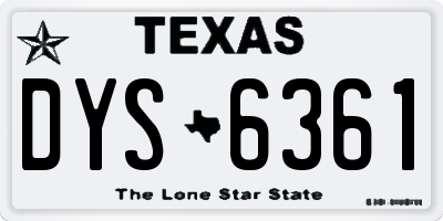 TX license plate DYS6361