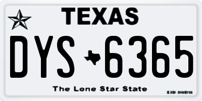 TX license plate DYS6365