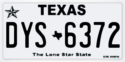 TX license plate DYS6372