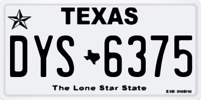 TX license plate DYS6375
