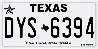 TX license plate DYS6394