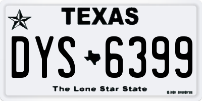 TX license plate DYS6399