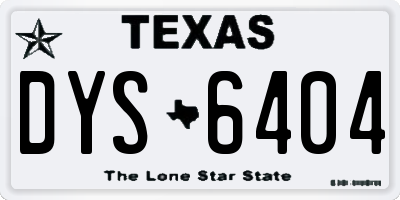 TX license plate DYS6404