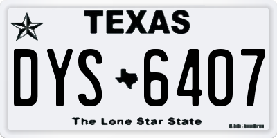 TX license plate DYS6407
