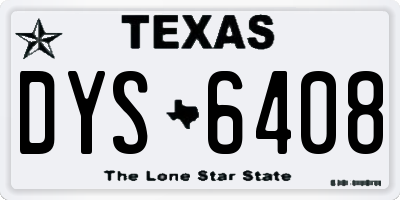 TX license plate DYS6408