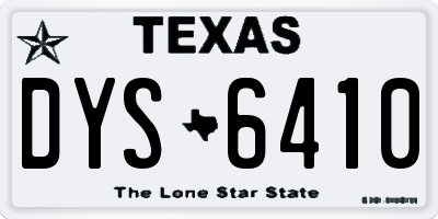 TX license plate DYS6410