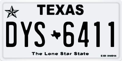 TX license plate DYS6411