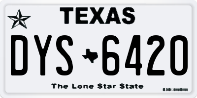 TX license plate DYS6420