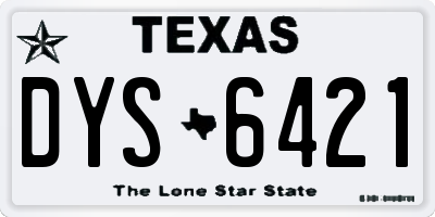 TX license plate DYS6421