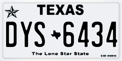 TX license plate DYS6434