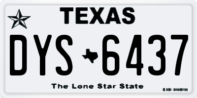 TX license plate DYS6437