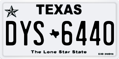 TX license plate DYS6440