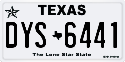 TX license plate DYS6441