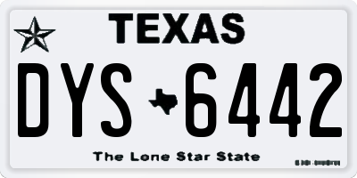 TX license plate DYS6442