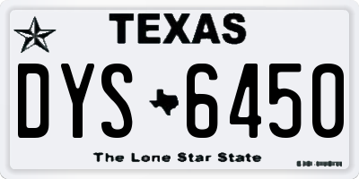 TX license plate DYS6450