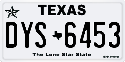 TX license plate DYS6453