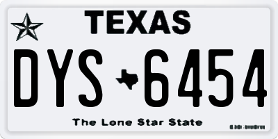 TX license plate DYS6454
