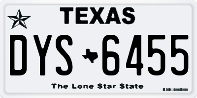TX license plate DYS6455