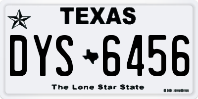 TX license plate DYS6456