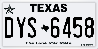 TX license plate DYS6458