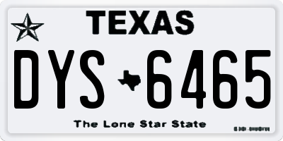 TX license plate DYS6465