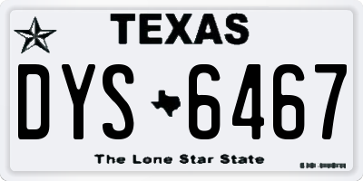 TX license plate DYS6467