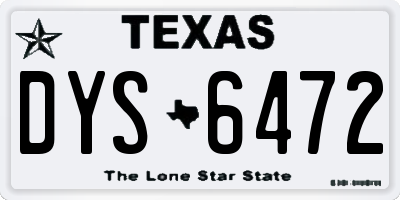TX license plate DYS6472