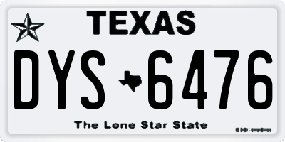 TX license plate DYS6476