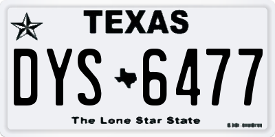 TX license plate DYS6477