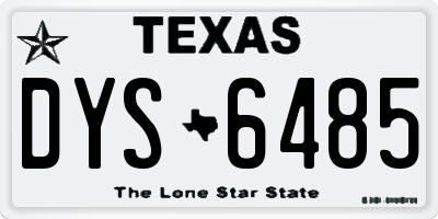 TX license plate DYS6485