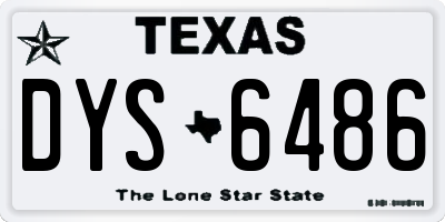 TX license plate DYS6486