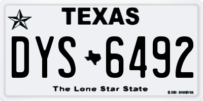 TX license plate DYS6492