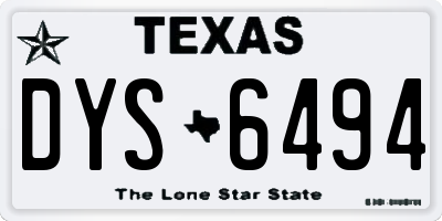 TX license plate DYS6494