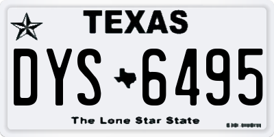 TX license plate DYS6495
