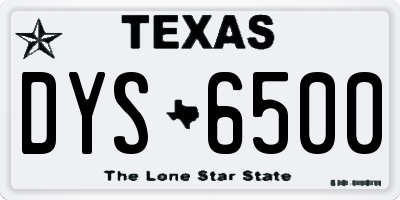 TX license plate DYS6500