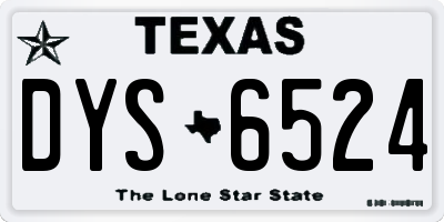 TX license plate DYS6524