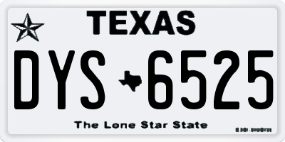 TX license plate DYS6525