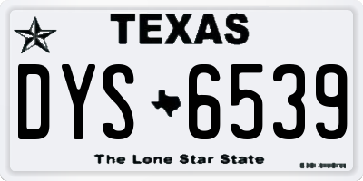 TX license plate DYS6539
