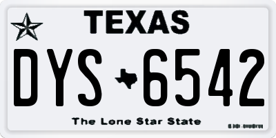 TX license plate DYS6542