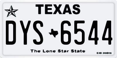 TX license plate DYS6544